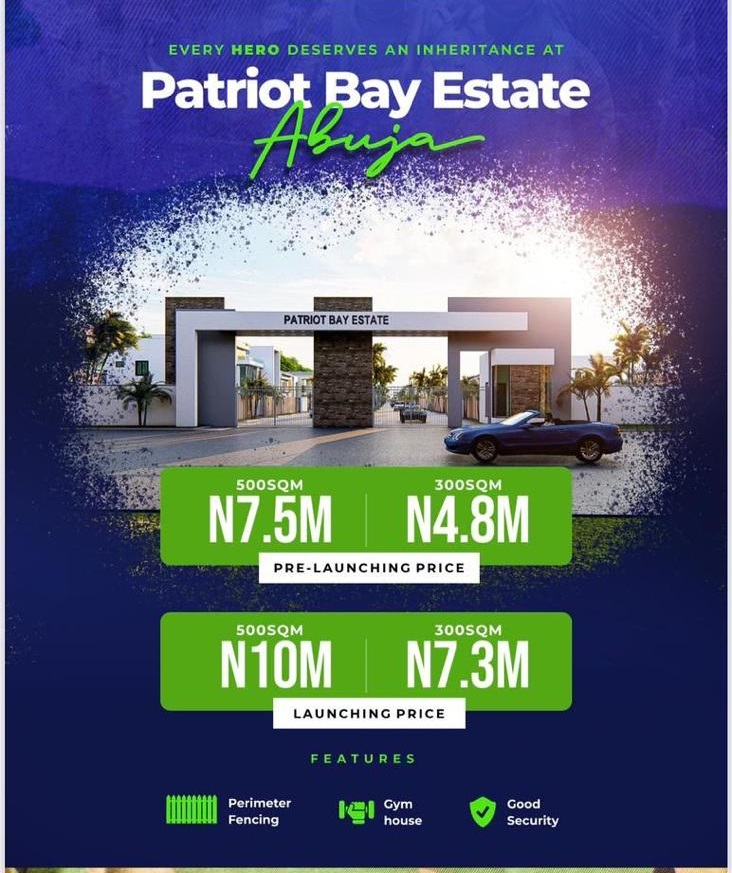 Plots of Land for sale at PATRIOT BAY ESTATE, LUGBE,ABUJA